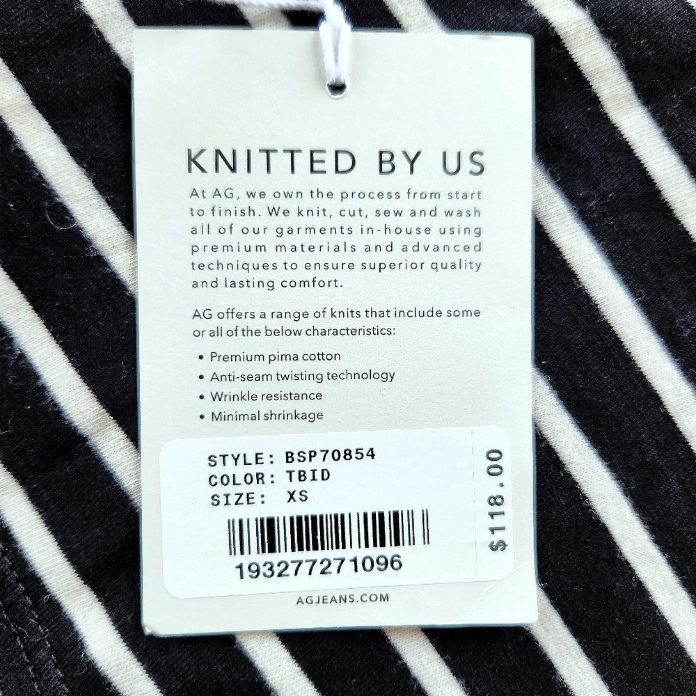 Adriano Goldschmied Knits "Chels" Stripe Turtleneck Black White, Women's Size XS - Picture 8 of 10